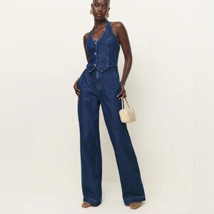 Reformation Lorenza Denim Jumpsuit Blue - Size 6